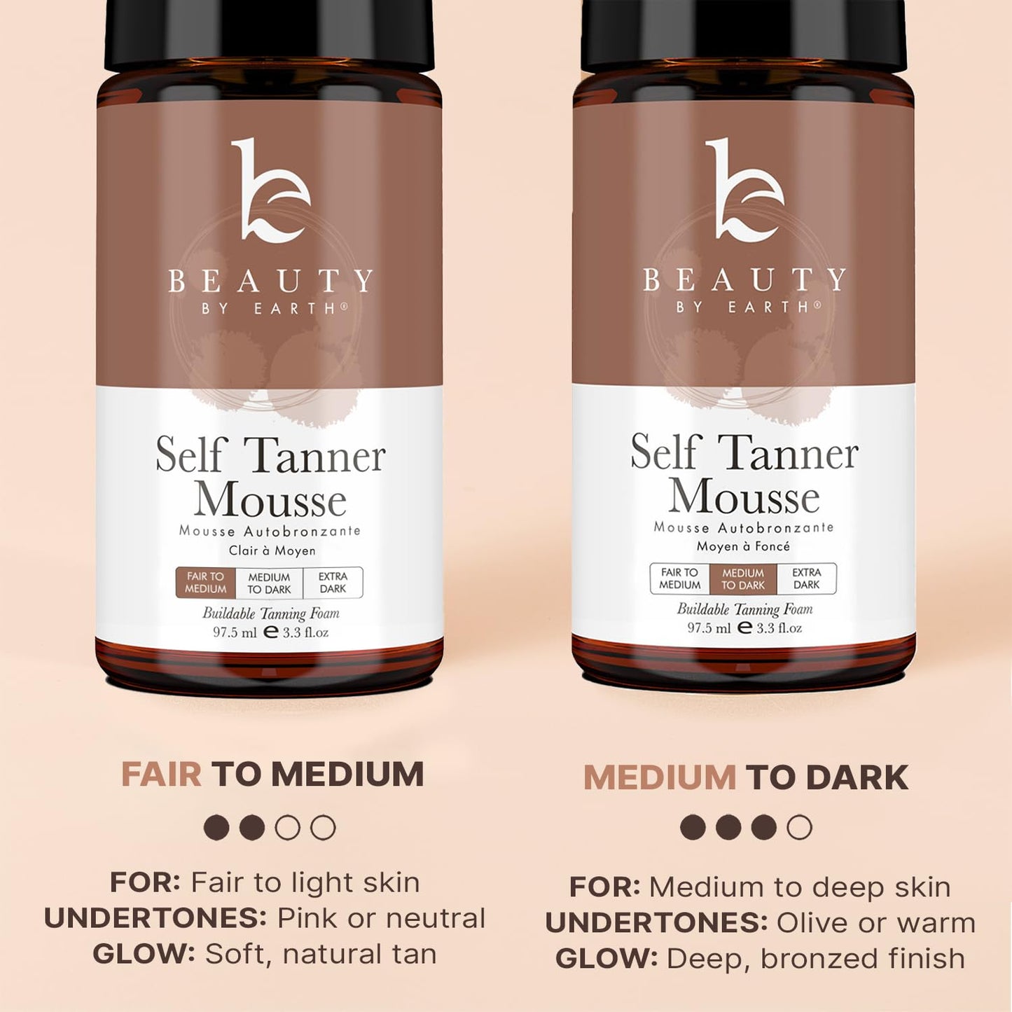 Achieve a Flawless Tan with Our USA-Made Self Tanner Mousse – Natural & Organic Formula for a Streak-Free, Sunless Glow Without the Orange!