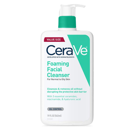 Revitalizing Foaming Facial Cleanser for Oily Skin - Hydrating Hyaluronic Acid, Nourishing Ceramides & Soothing Niacinamide - Fragrance & Paraben Free, Non-Drying Oil Control, 19 Fl Oz